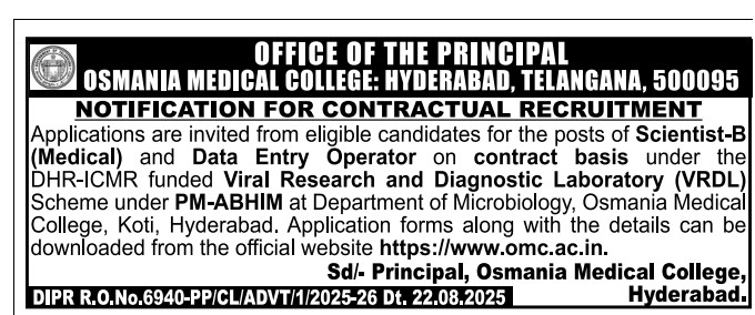 1000020582 Osmania Medical College Recruitment 2025